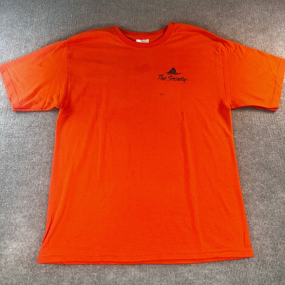Hanes Mens Orange Hanover Area Parrot Head Society Graphic T-Shirt Size M 50/50